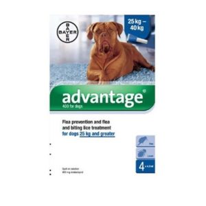 Advantage 400 Spot-On for Dogs Over 25kg - 4 Pipettes (NFA-VPS) (Canine)