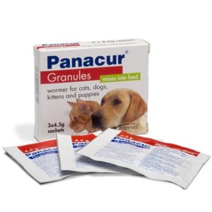 Panacur Granules 22.2% Wormer for Cats, Dogs, Puppies & Kittens 3 x 4.5g Sachets (NFA-VPS)